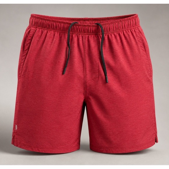 RHONE Other - Rhone Men's Medium Lined Running Shorts Red Athletic Stretch Zip Pocket 5" Gym